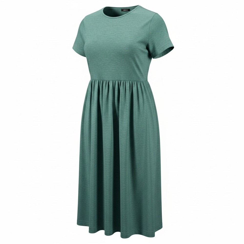 Emery Rose Womens Heather Green Short Sleeve Empire Waist Midi‎ Dress 3XL